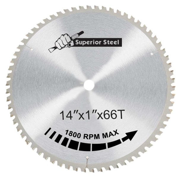 Superior Steel 14 Inch x 66 Teeth x 1 Inch Arbor Metal Cutting Carbide Tipped Saw Blade 35066